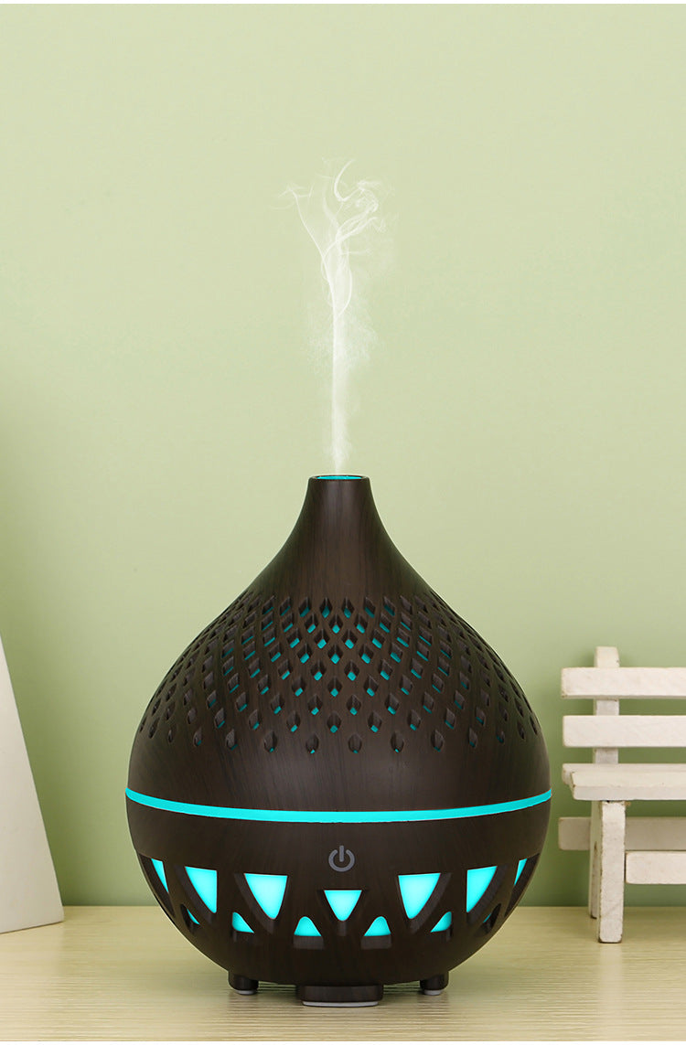 New Creative Wood Grain 137 Mini Humidification Aromatherapy Machine Hollow 7 Color Lights Home Car Humidification Automatic Fragrance